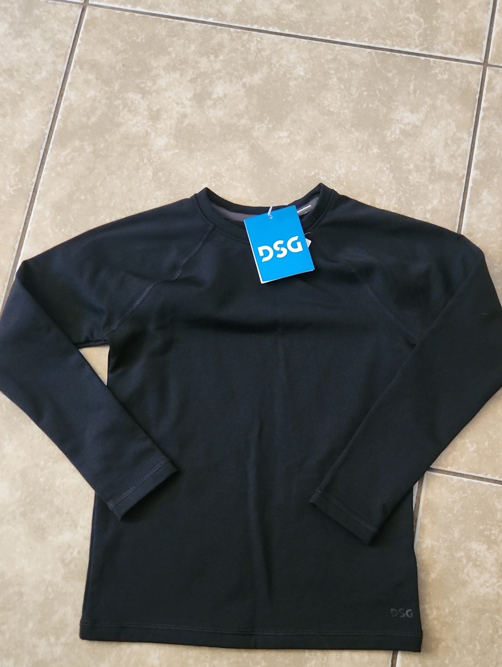 DSG Black Boy's Crewneck Long Sleeve - Cold Weather Compression Fabric